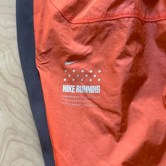 Men's Nike Nylon Running Pants M Orange Training Lined